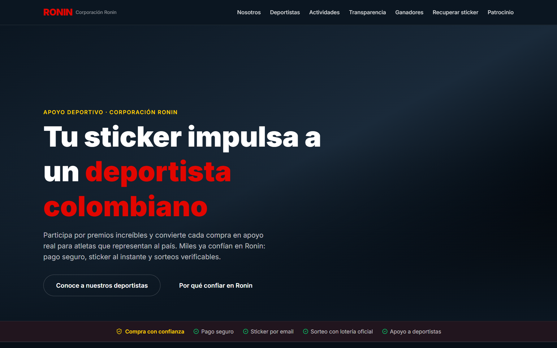 Corporación Ronin — Plataforma de actividades