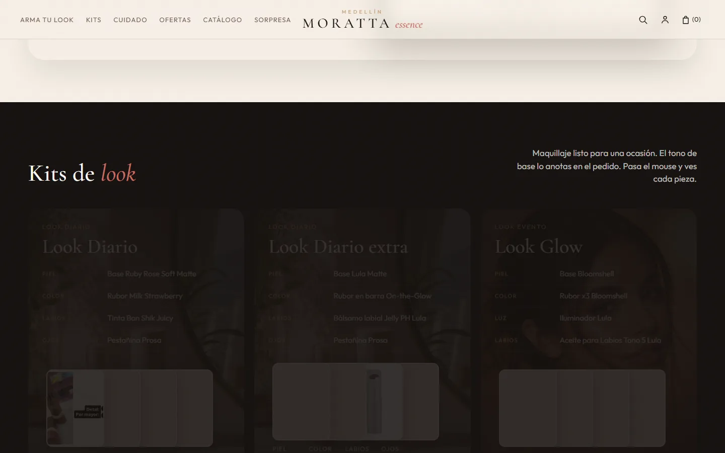 Kits de look de Moratta con el detalle de cada pieza